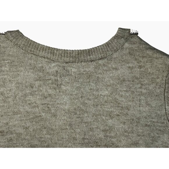 Anthropologie Maeve Short Sleeve Grey Cardigan‎ Gold Buttons  XL Preppy Academia - Picture 10 of 16